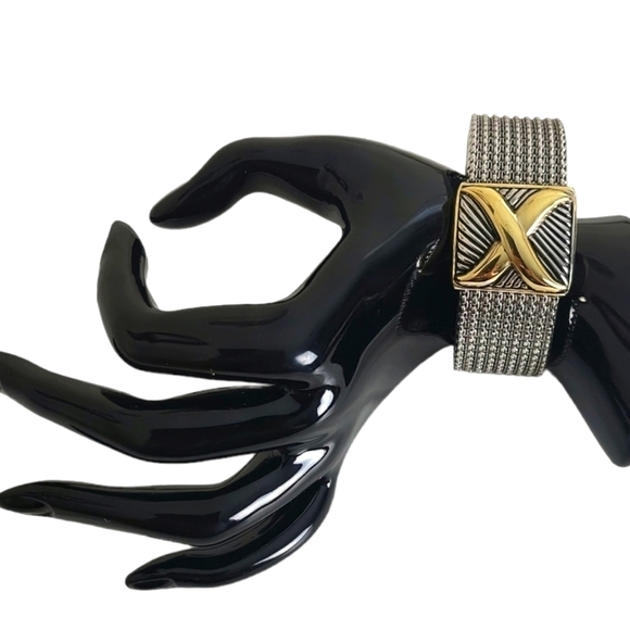 Bijoux Terner Two-Tone Stainless Steel Cuff Bracelet NWT - Picture 4 of 9